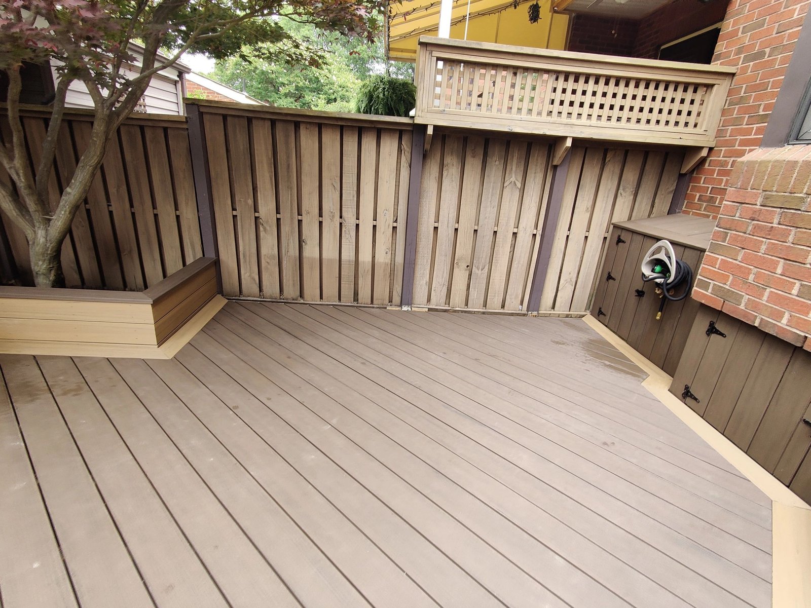 City backyard composite deck project in Freemason, Norfolk
