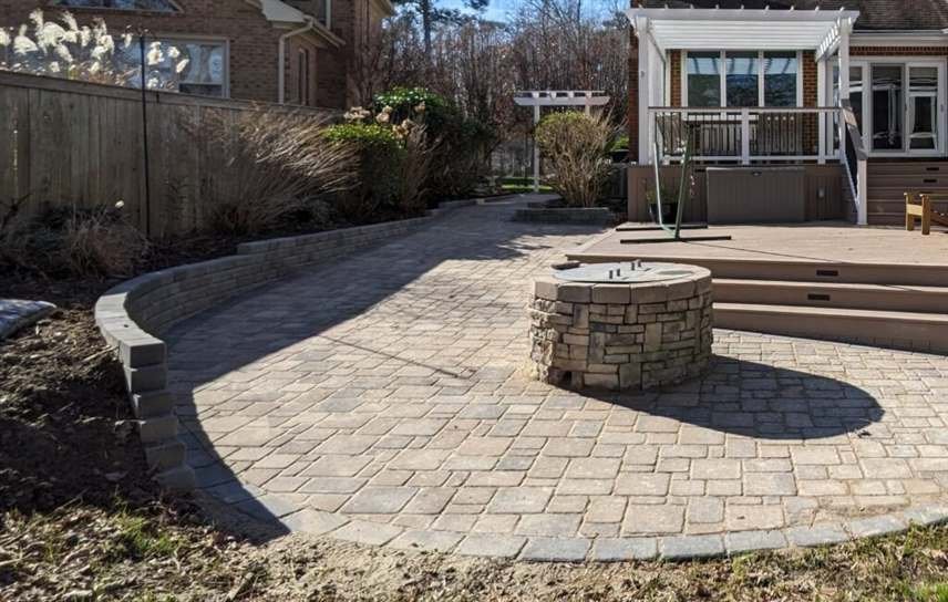 Paver patio and hardscape project by Evoke Design + Build